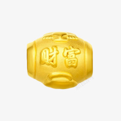 周大福财富黄金转运珠素材