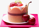 樱桃水果圆形蛋糕素材
