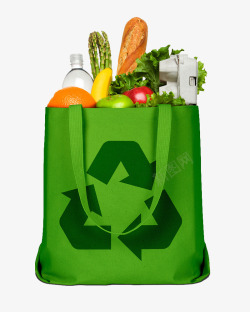 绿色环保袋和果蔬面包素材