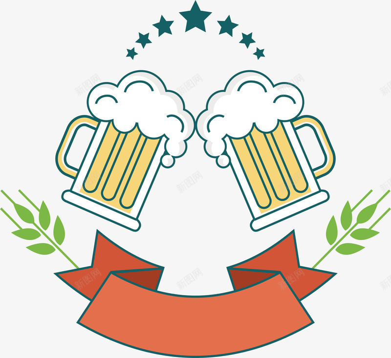 干杯喝啤酒png免抠素材_88icon https://88icon.com 啤酒 喝啤酒 干杯 扎啤 矢量png 聚会干杯