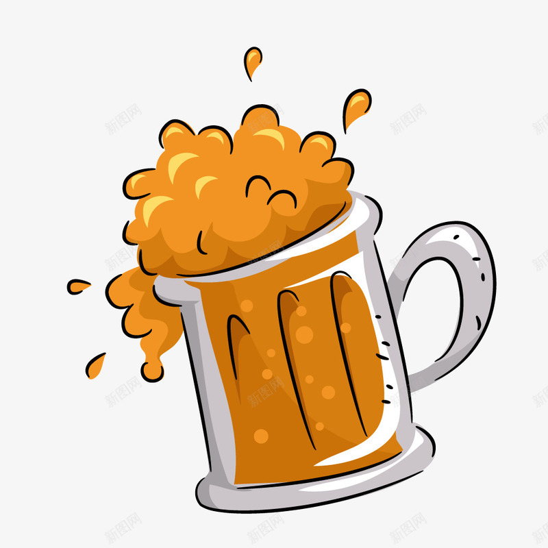 卡通手绘黄色啤酒饮品矢量图ai免抠素材_88icon https://88icon.com 卡通 啤酒 手绘 饮品 黄色 黄色卡通 矢量图