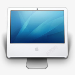 苹果显示器蓝色界面素材
