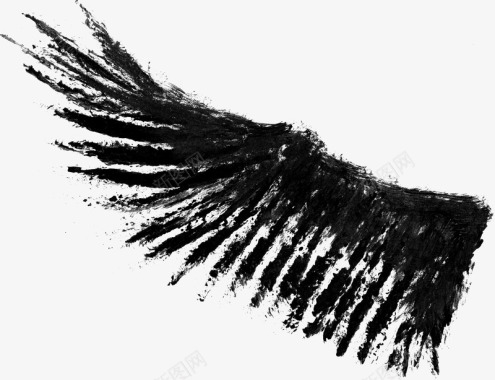 黑色水墨水墨翅膀装饰图标图标