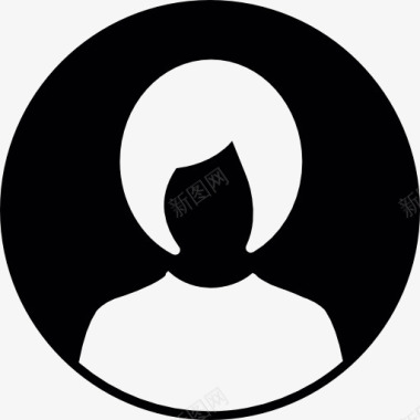 女性生殖系统女性用户短头发的头像图标图标