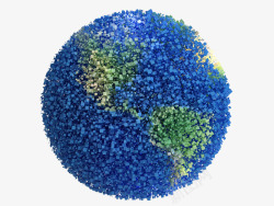 蓝色粒子地球分界素材