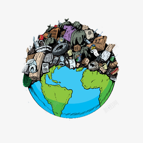 地球上的垃圾png免抠素材_88icon https://88icon.com 写实 手绘 拟物化 星球 环保