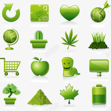绿色环保标图标图标