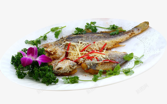 香煎黄花鱼png免抠素材_88icon https://88icon.com 产品实物 海鲜 美味 美食 蔬菜 黄花鱼