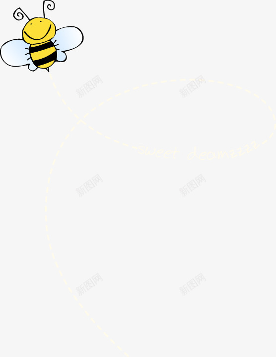 卡通可爱蜜蜂png免抠素材_88icon https://88icon.com 卡通 可爱 曲线 线条 蜜蜂
