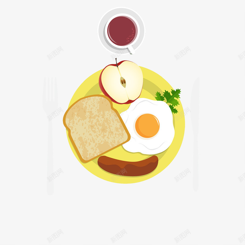 丰盛早餐套餐png免抠素材_88icon https://88icon.com 套餐 火腿 苹果 西餐 面包 鸡蛋