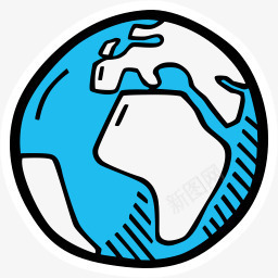 简笔画地球png免抠素材_88icon https://88icon.com 卡通地球 圆形地球 简笔画 蓝色地球