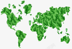 环保绿色地球全球地图素材
