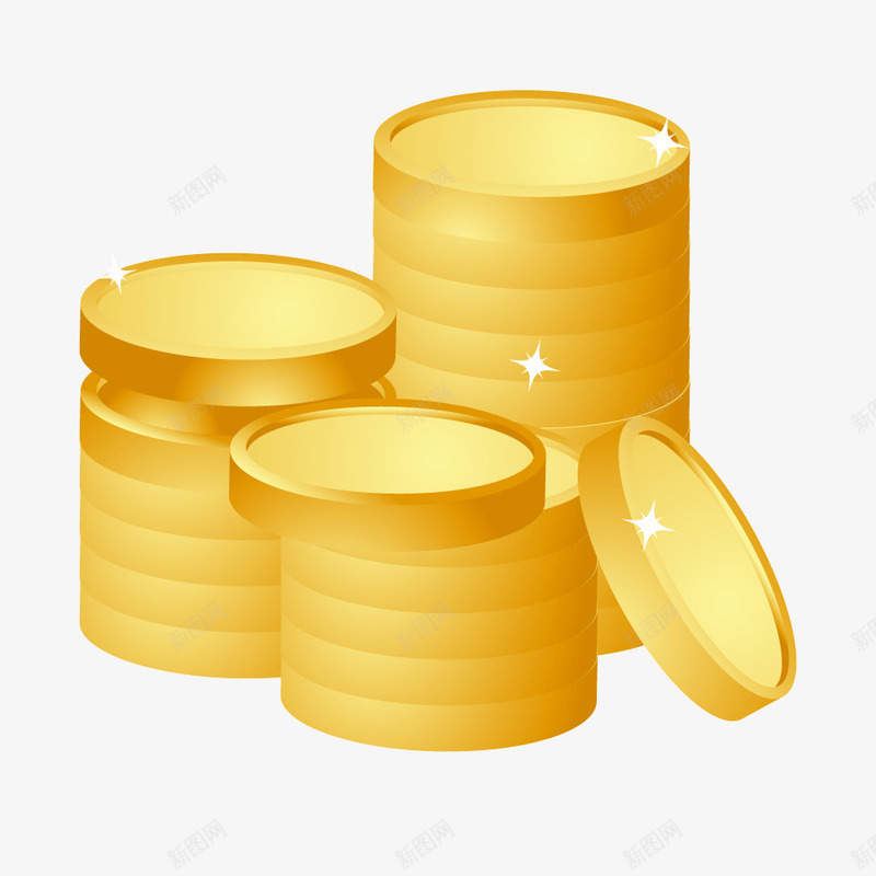 黄金钱币一堆金钱矢量图ai免抠素材_88icon https://88icon.com 一堆 金钱 钱币 黄金 矢量图