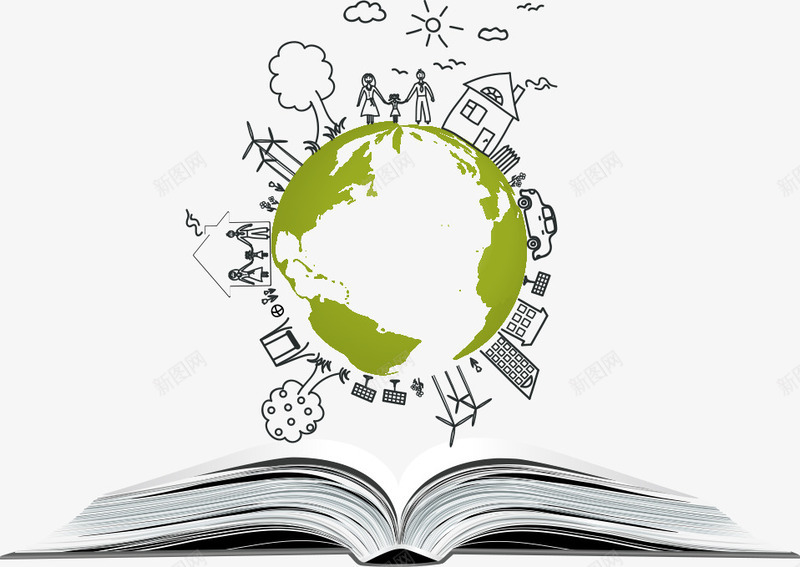 书本上的地球png免抠素材_88icon https://88icon.com 书 书本 书籍 创意地球 卡通地球 地球