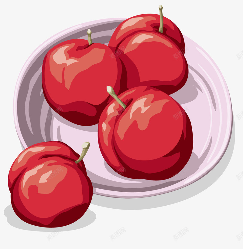 红色樱桃png免抠素材_88icon https://88icon.com 图案 大樱桃 手绘 水果 盘子 矢量素材 红色樱桃