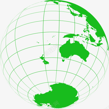 手绘绿色竹子绿色地球图标图标