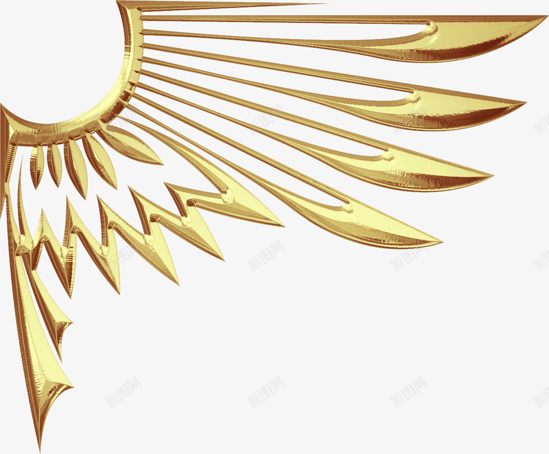 黄色的翅膀png免抠素材_88icon https://88icon.com png图形 png装饰 手绘 翅膀 装饰 金色