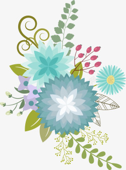 清新绿色花朵装饰图案素材