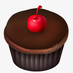 樱桃精美好吃的蛋糕巧克力樱桃图标图标