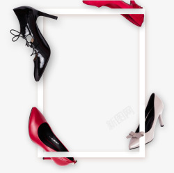 女鞋皮鞋边框创意广告素材