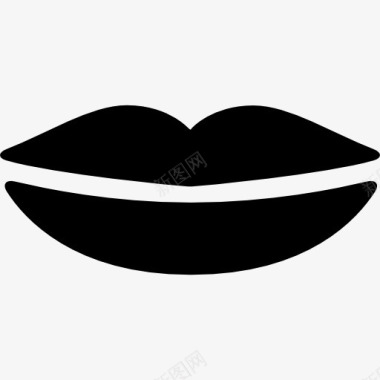女性的嘴唇形状图标图标
