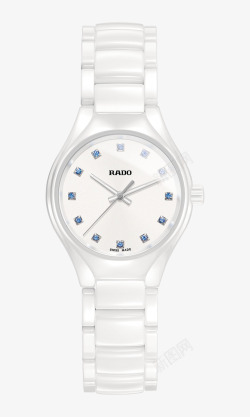 雷达珠光白色腕表手表女表素材