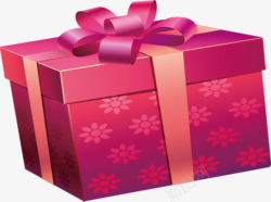 紫色立体包装盒礼品盒素材
