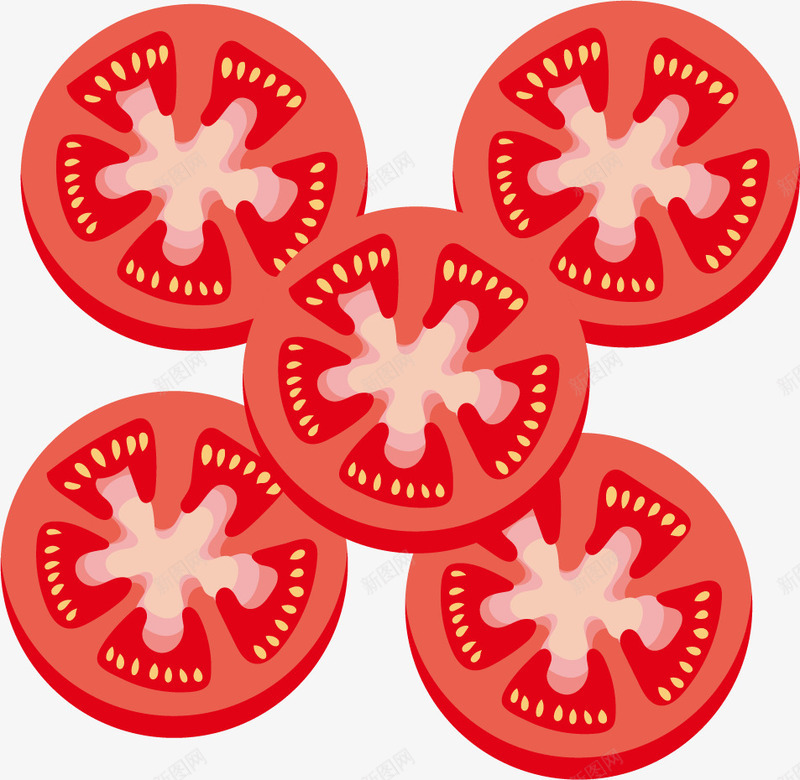 切片番茄矢量图ai免抠素材_88icon https://88icon.com 切片 水果 番茄 红色 蔬菜 西红柿 矢量图