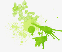 绿色环保墨迹喷溅创意素材