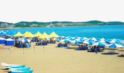 蓝色海滩景色素材