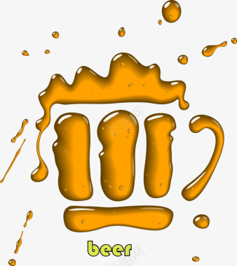 液态啤酒杯标志图标图标