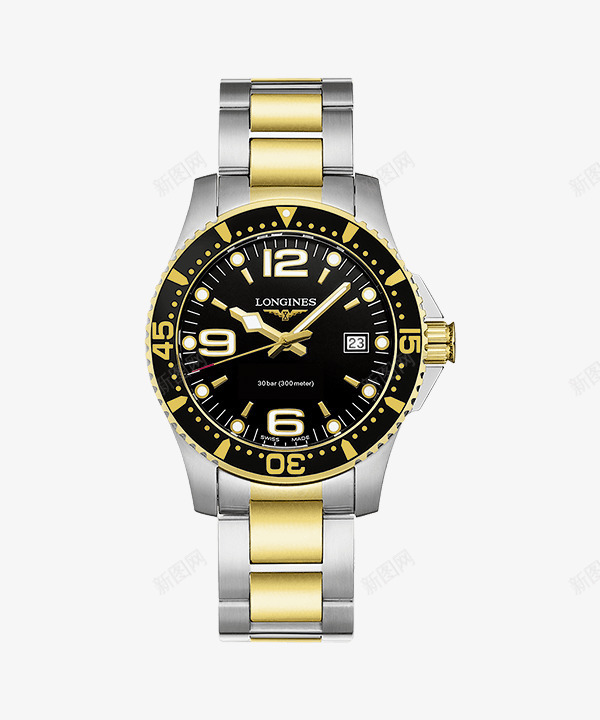 金色黑色浪琴腕表手表男表png免抠素材_88icon https://88icon.com LONGINES 产品实物 康卡斯潜水系列 手表 机械男表 浪琴 腕表