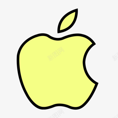 苹果黄色手绘苹果图标元素矢量图图标