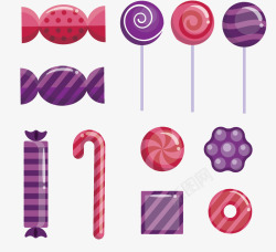 粉色紫色节日糖果矢量图素材