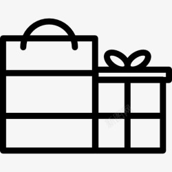 纸袋包装盒及礼品盒图标素材
