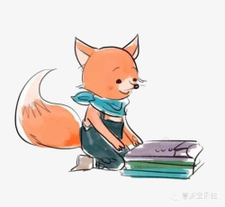 叠衣服的小狐狸卡通漫画图素材