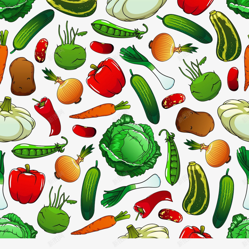 蔬菜底纹png免抠素材_88icon https://88icon.com 卡通 底纹 手绘 绿色 蔬菜