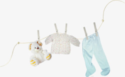 挂着的衣服挂着的婴儿衣服高清图片