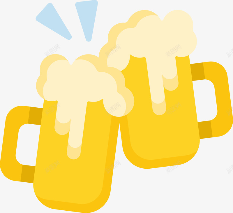 啤酒干杯矢量图eps免抠素材_88icon https://88icon.com 两杯啤酒 啤酒 啤酒碰杯 喝啤酒 干杯 矢量啤酒 矢量图 矢量干杯 黄色啤酒