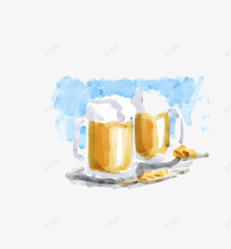 彩色油画版式啤酒装饰png免抠素材_88icon https://88icon.com 啤酒装饰 彩色啤酒装饰 油画版式 矢量啤酒装饰