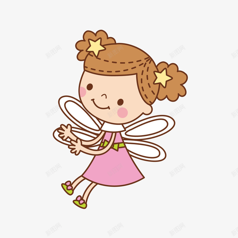 带翅膀的女孩png免抠素材_88icon https://88icon.com AI 儿童 卡通 女孩 手绘 翅膀 花仙子