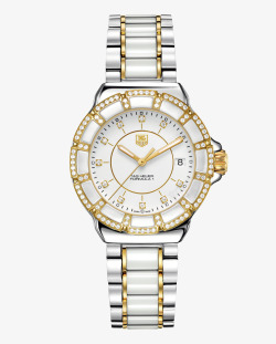 泰格豪雅机械女表腕表金色手表素材