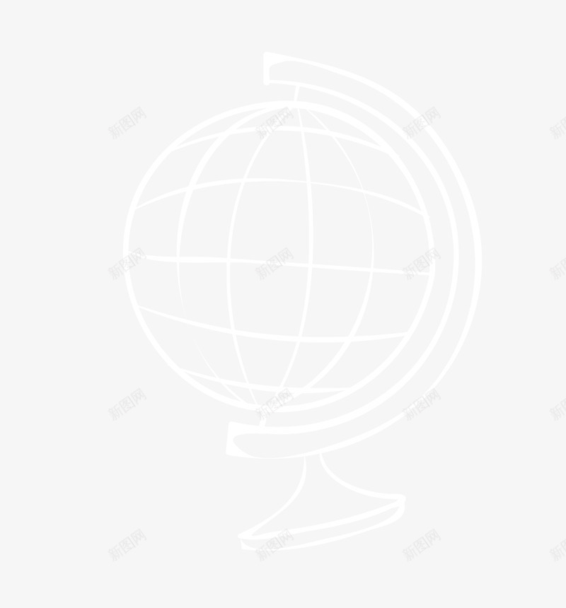 白色立体地球仪png免抠素材_88icon https://88icon.com 地球仪 白色地球仪 矢量地球仪 立体