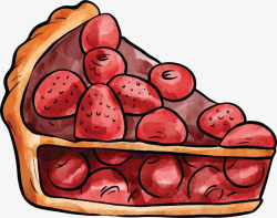 草莓樱桃美味蛋糕矢量图素材