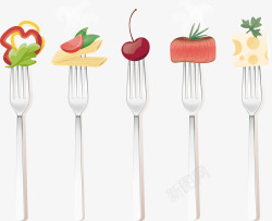 水果背景图案手绘刀叉蔬菜高清图片