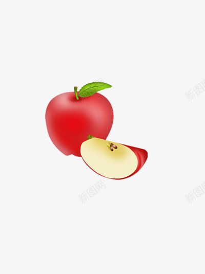 applepng免抠素材_88icon https://88icon.com 切开的 水果 红色 红苹果