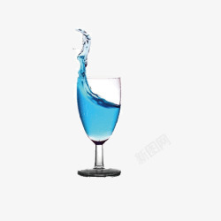 现代时期蓝色鸡尾酒杯高清图片