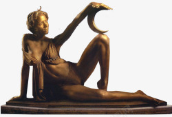 浅卧古希腊神话中女性雕塑高清图片