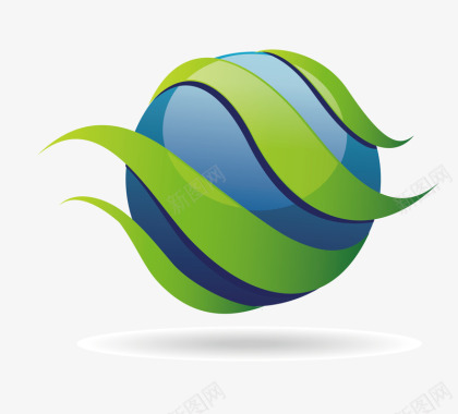 DNA科技logo地球图标图标