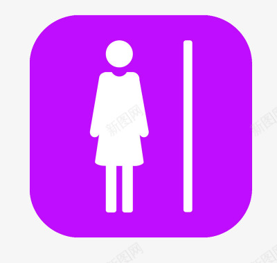 女性生殖紫色女性厕所图标图标